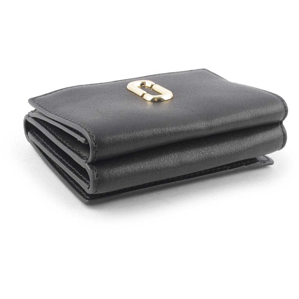 【MARC JACOBS】The J Marc 平滑皮革迷你三折短夾(黑色) 2S3SMP005S01 001