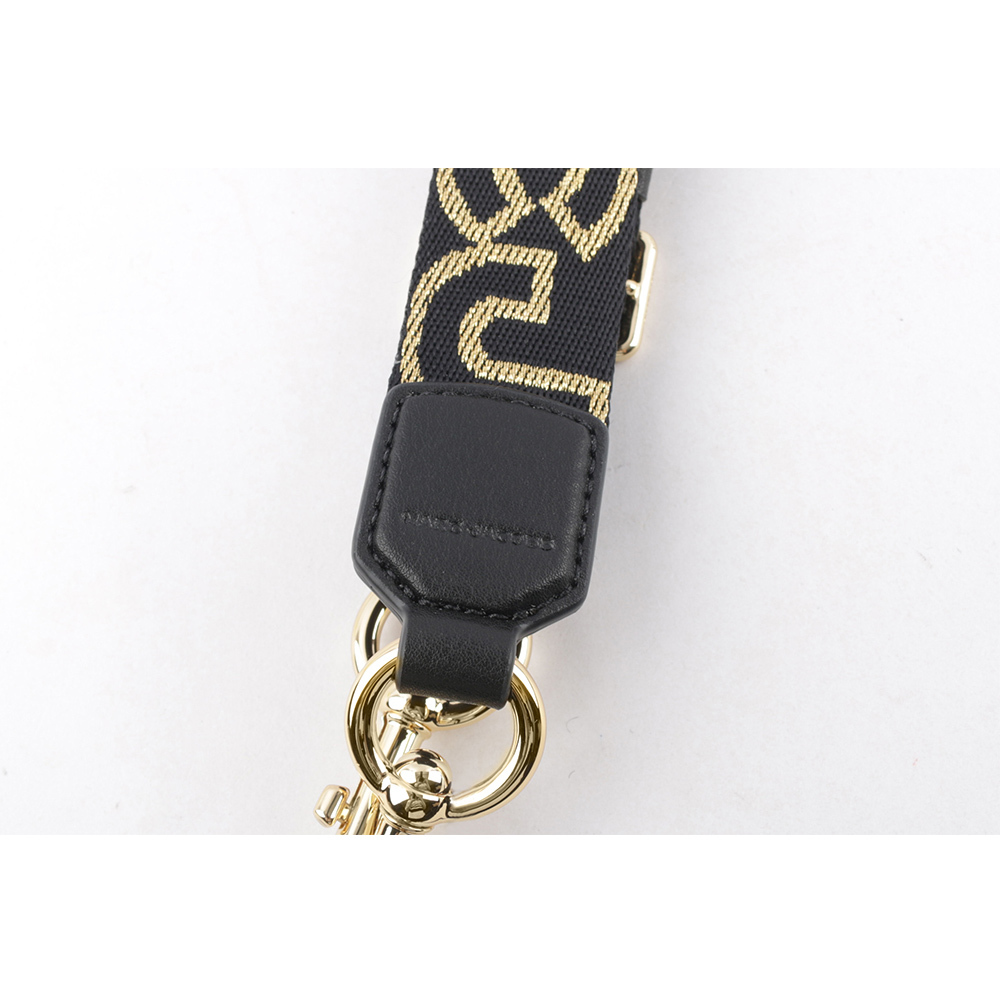 【MARC JACOBS】The Outline 輪廓標誌窄版背帶(黑色/金釦) 2S3SST002S02 007