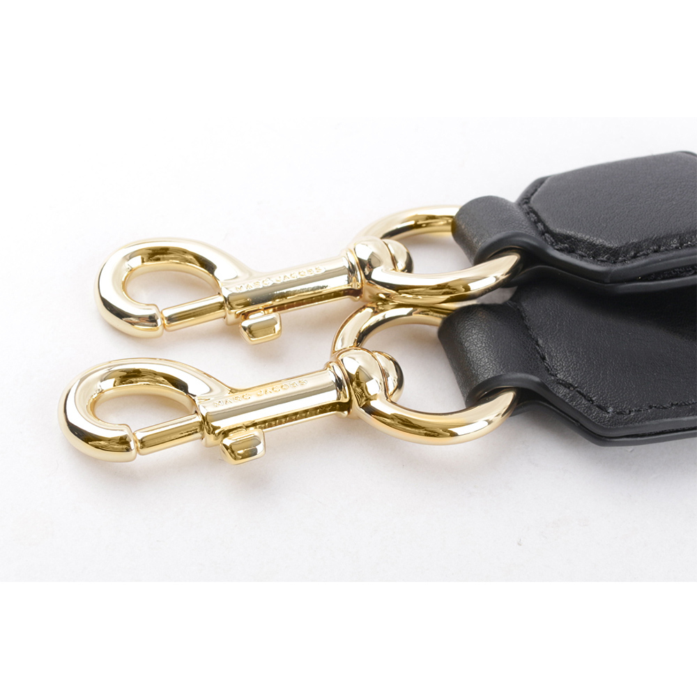 【MARC JACOBS】The Outline 輪廓標誌窄版背帶(黑色/金釦) 2S3SST002S02 007