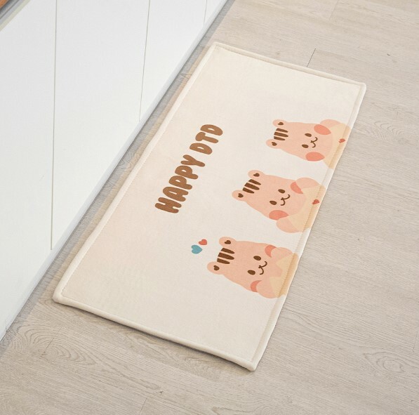 Dot to Dot 圓圓臉Happy超細纖維廚房地毯