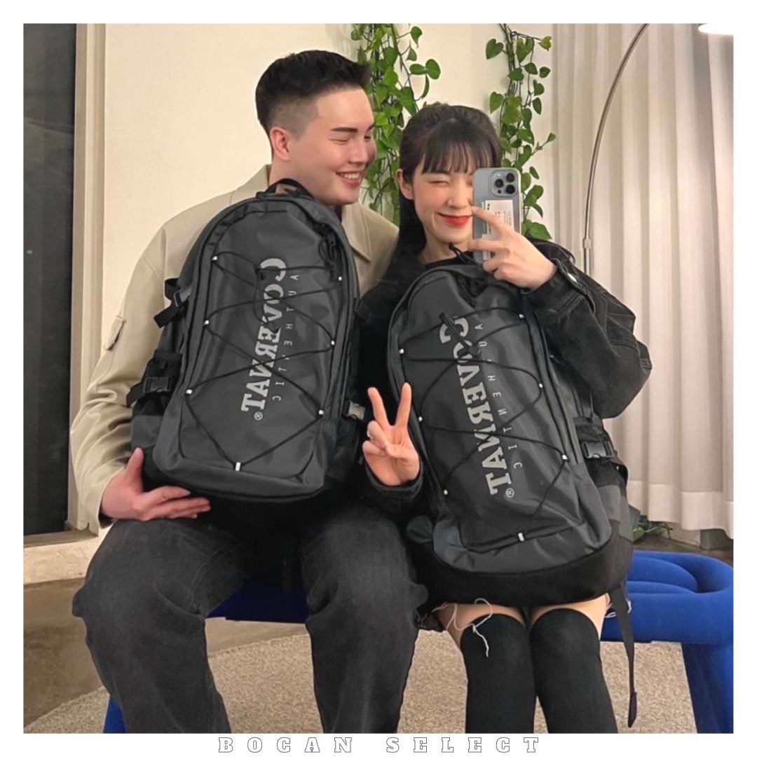 COVERNAT  韓國限定 經典 logo 反光 多功能 機能 筆電包 背包 後背包 27L 33L 黑