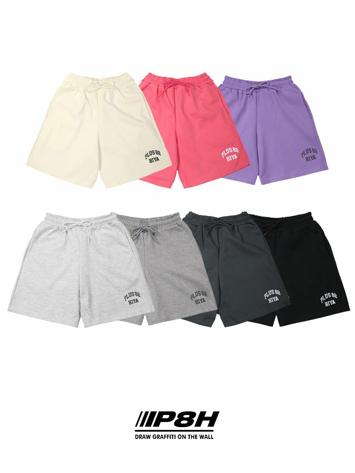 英文字圖案短褲 PLUS82HIYA-015P