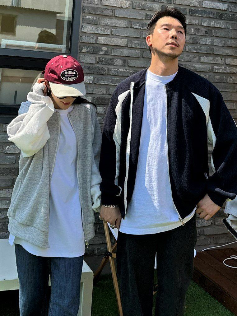 拼色拉鍊外套 PLUS82HIYA-024JK