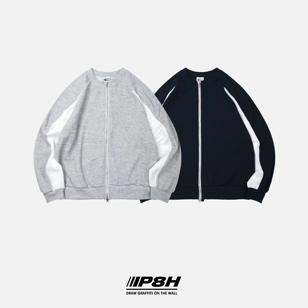 拼色拉鍊外套 PLUS82HIYA-024JK