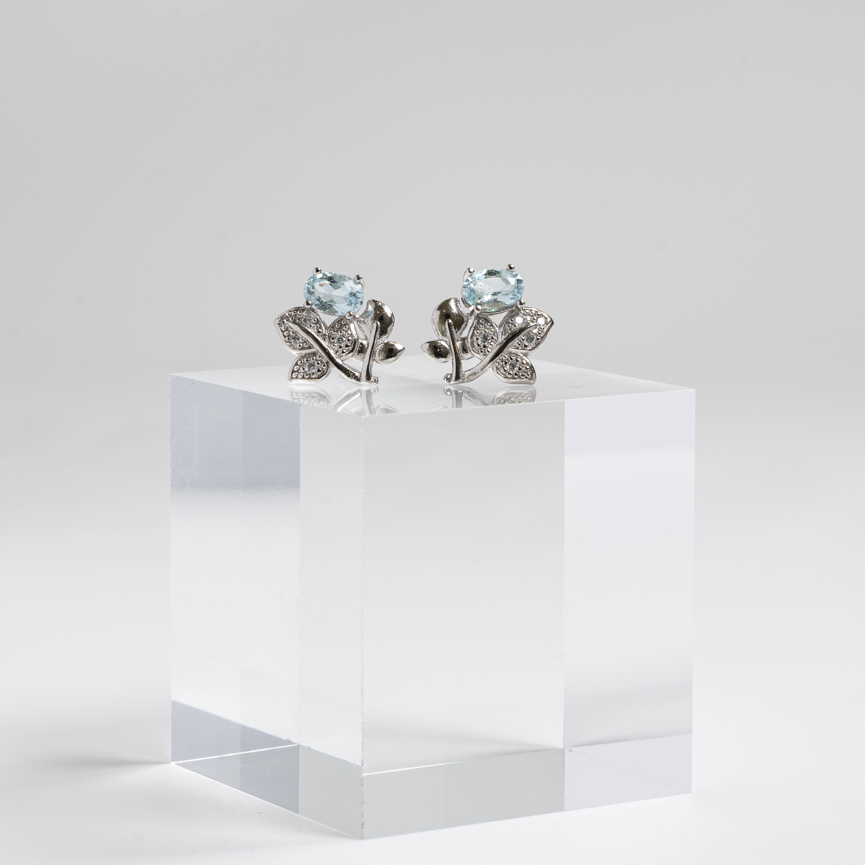 【托帕石】枝葉耳環