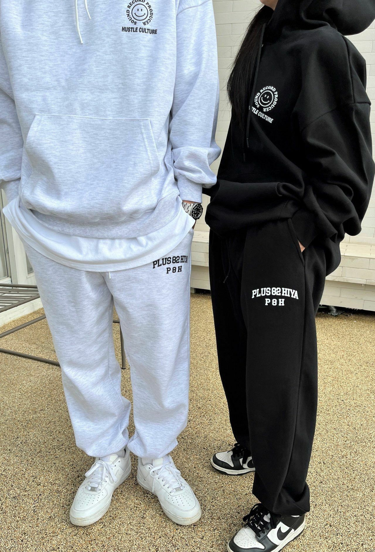 英文字棉質束腳運動褲 PLUS82HIYA-025P