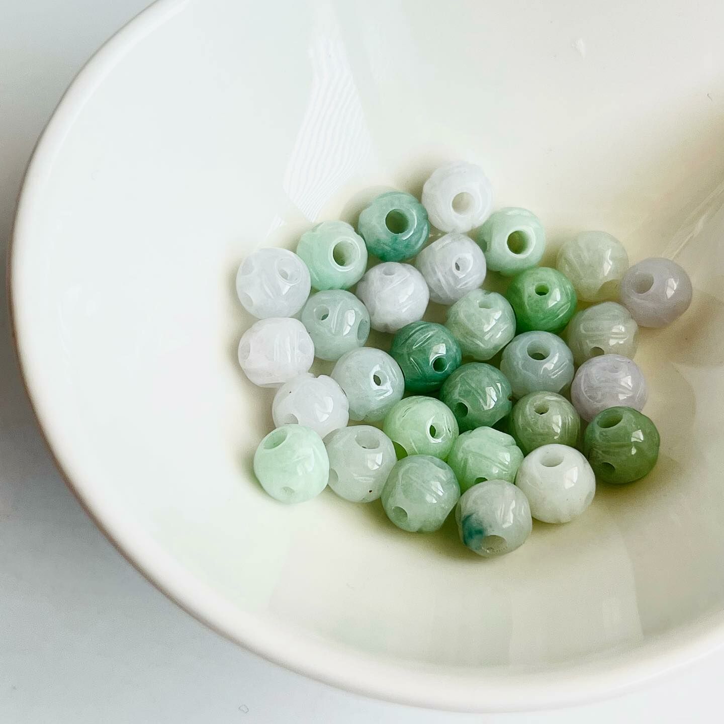 [原石] 天然翡翠 通孔 串珠材料