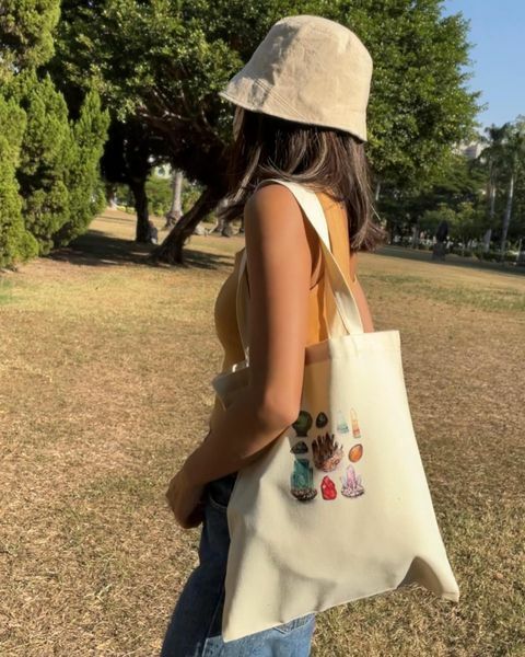 [原石] 水晶礦石插圖手提袋 / 托特袋 / 帆布袋 原石獨家款