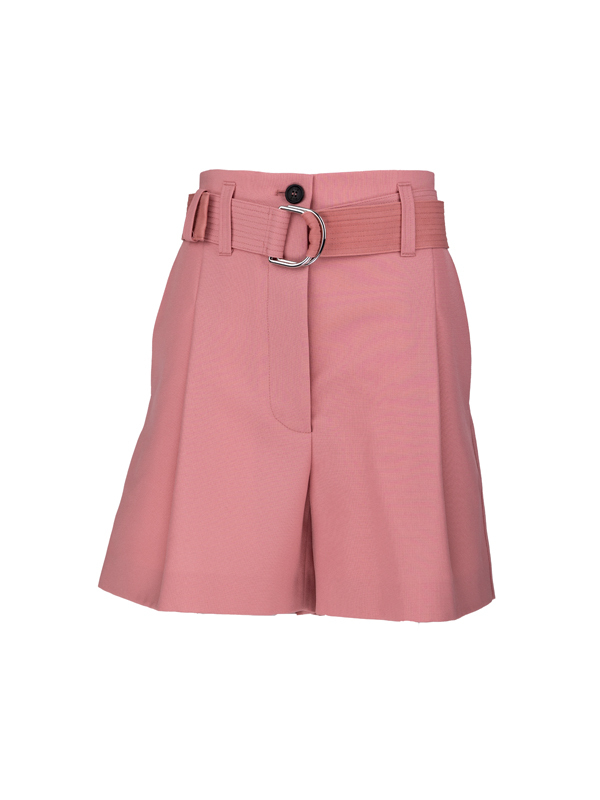 PHILOSOPHY打摺五分褲(付腰帶)(珊瑚粉)