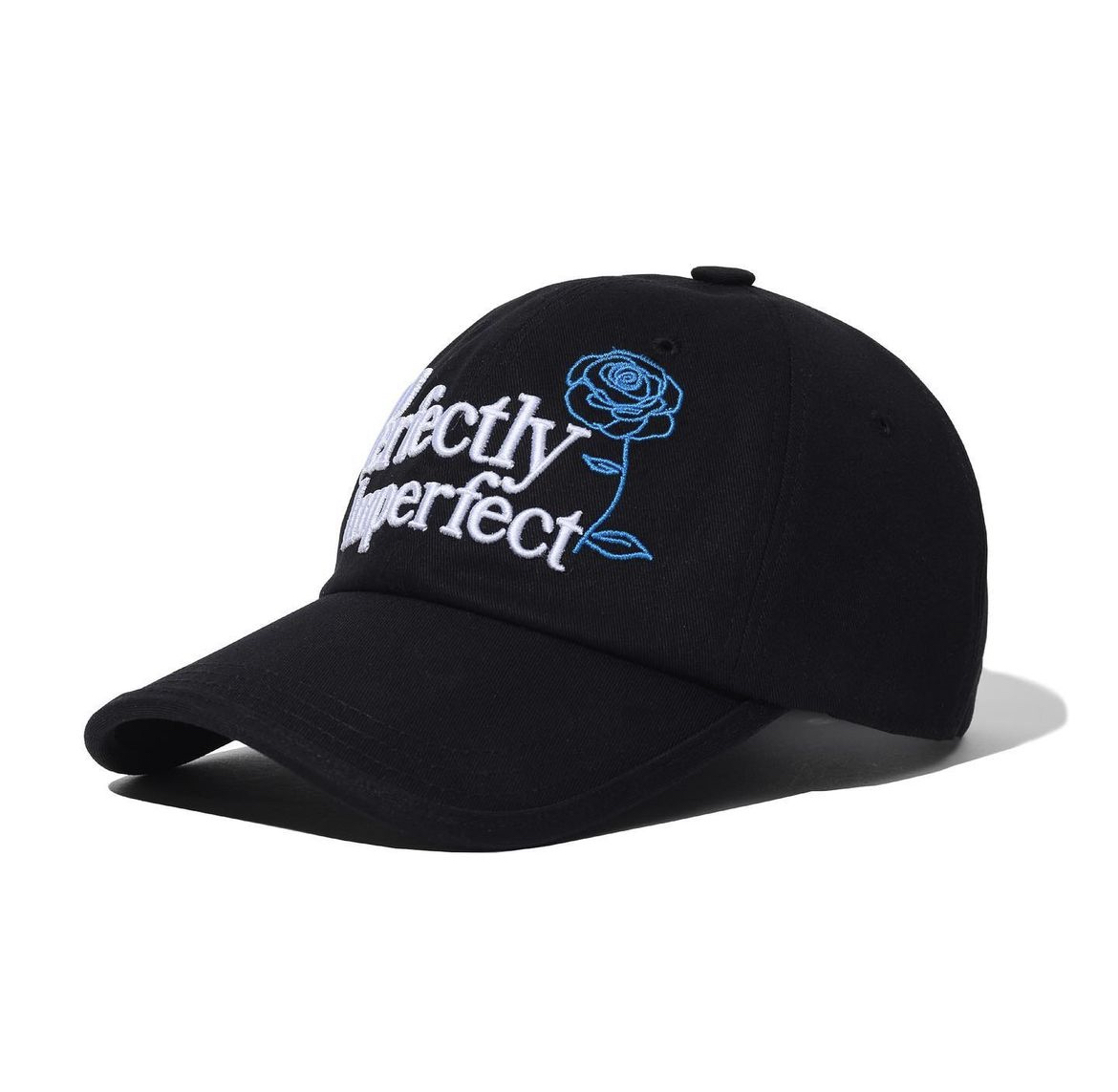 RDVZ 藝人聯名款 -李濬榮-藍玫瑰刺繡標語 帽子 -黑