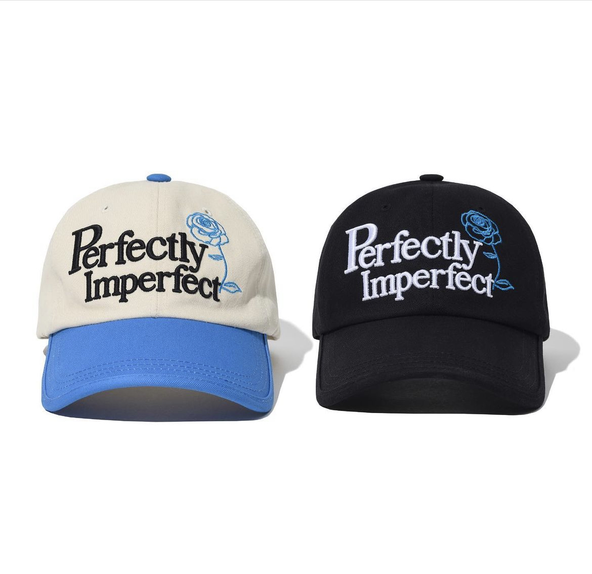 RDVZ 藝人聯名款 -李濬榮-藍玫瑰刺繡標語 帽子 -黑