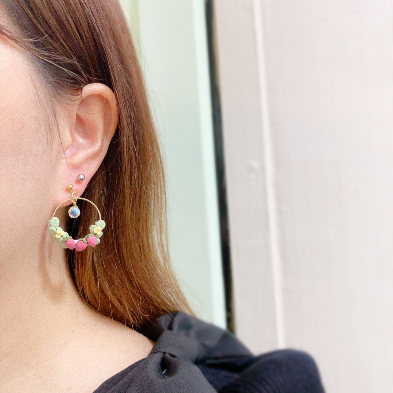 [手作家] 草莓園耳環