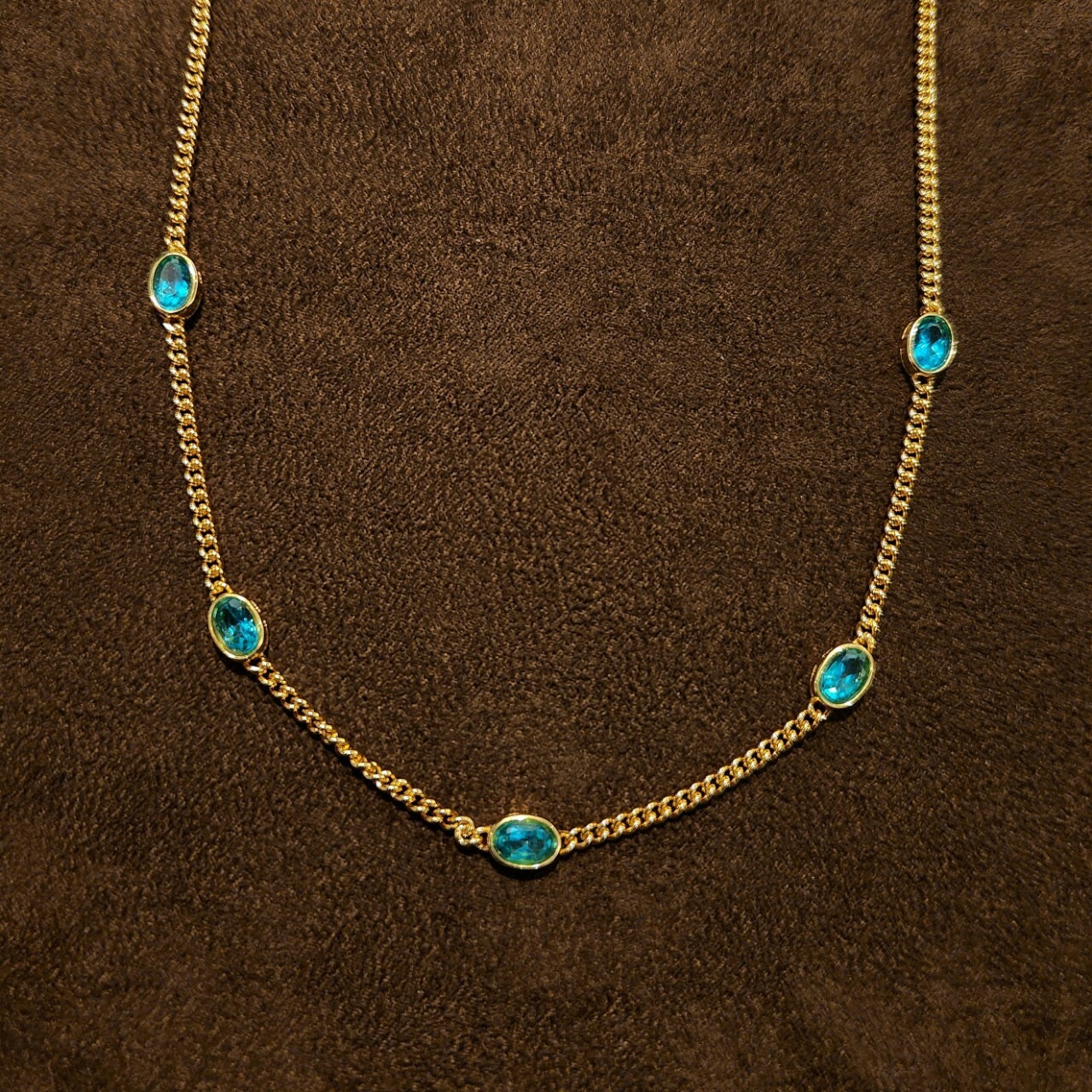 帕拉伊巴色托帕石金項鍊 925銀項鍊