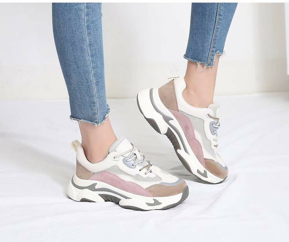 SS73 真皮混色厚底 Sneakers (足碼)