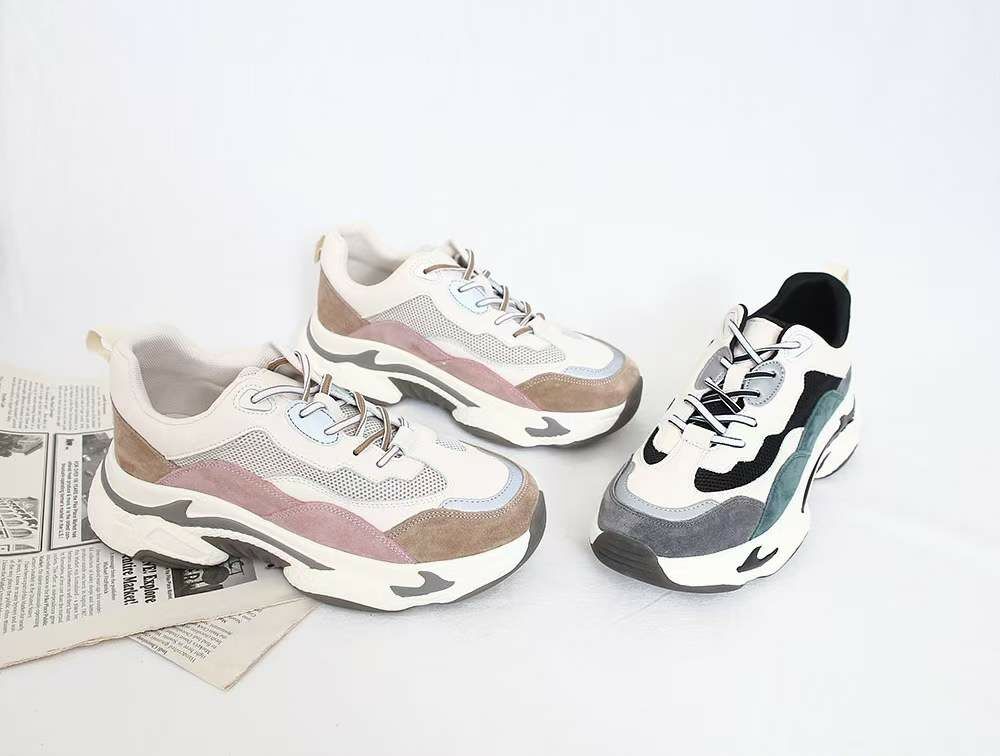 SS73 真皮混色厚底 Sneakers (足碼)