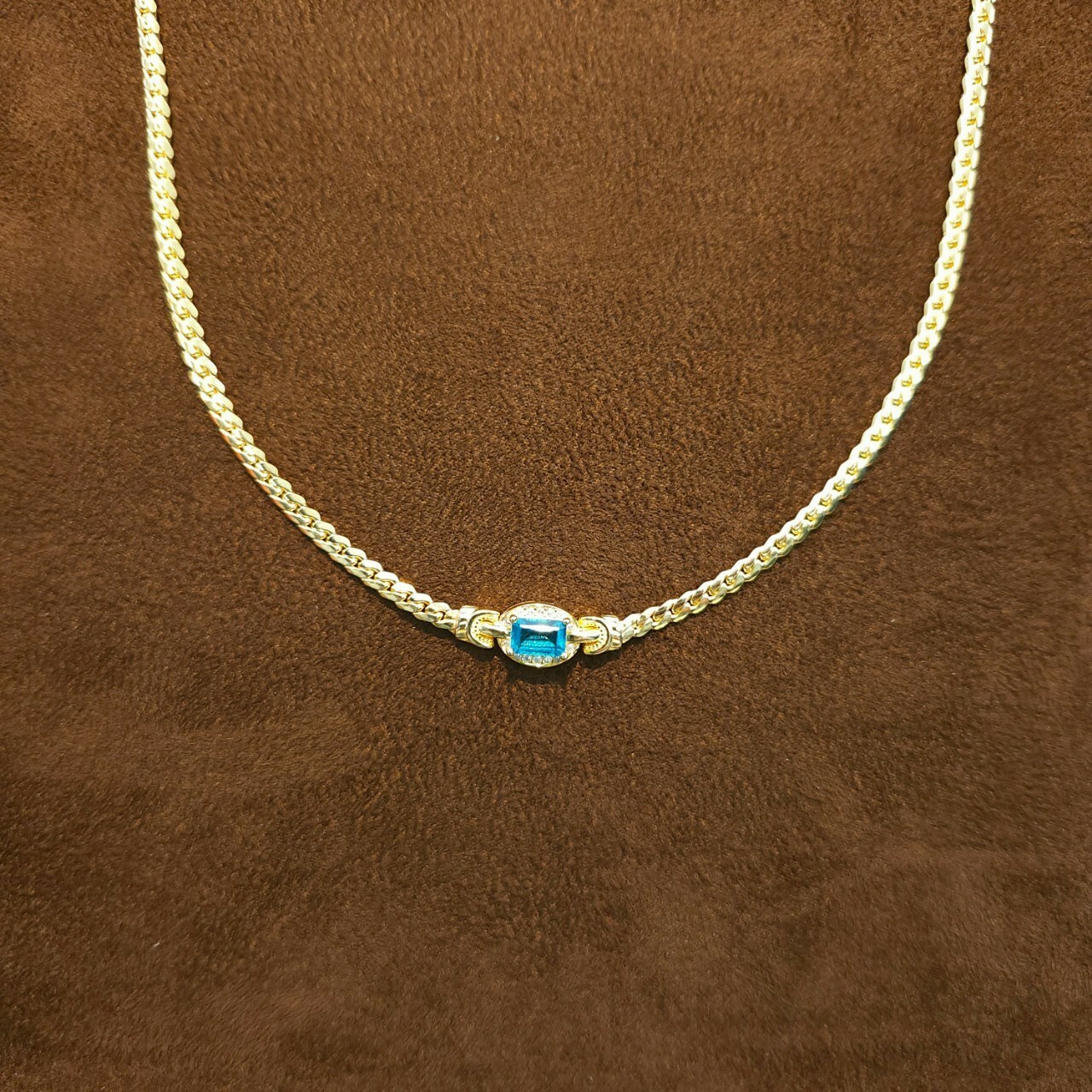 托帕石金項鍊 925銀項鍊