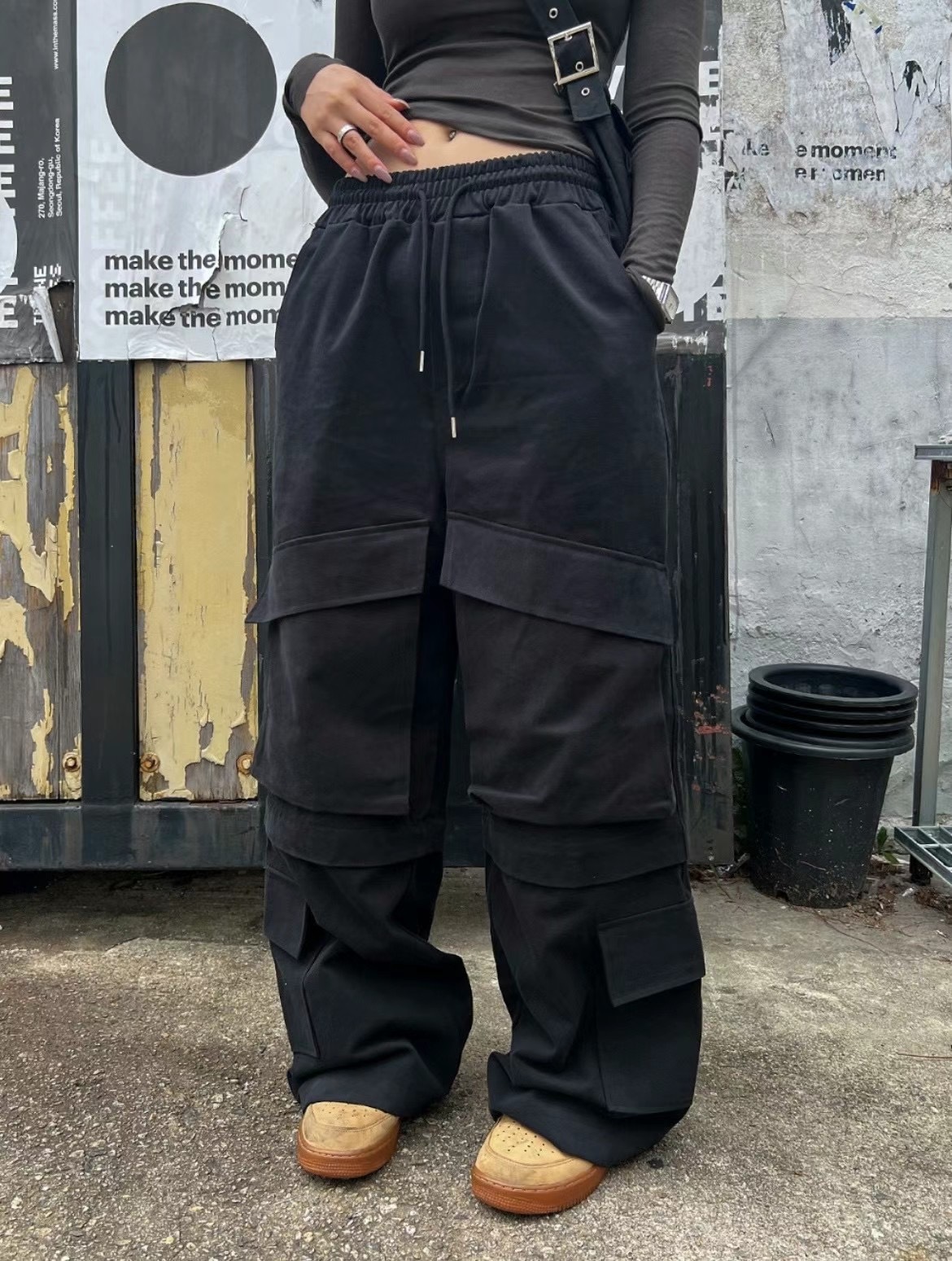 🇰🇷韓國 多口袋 工裝 寬鬆 Cago 長褲