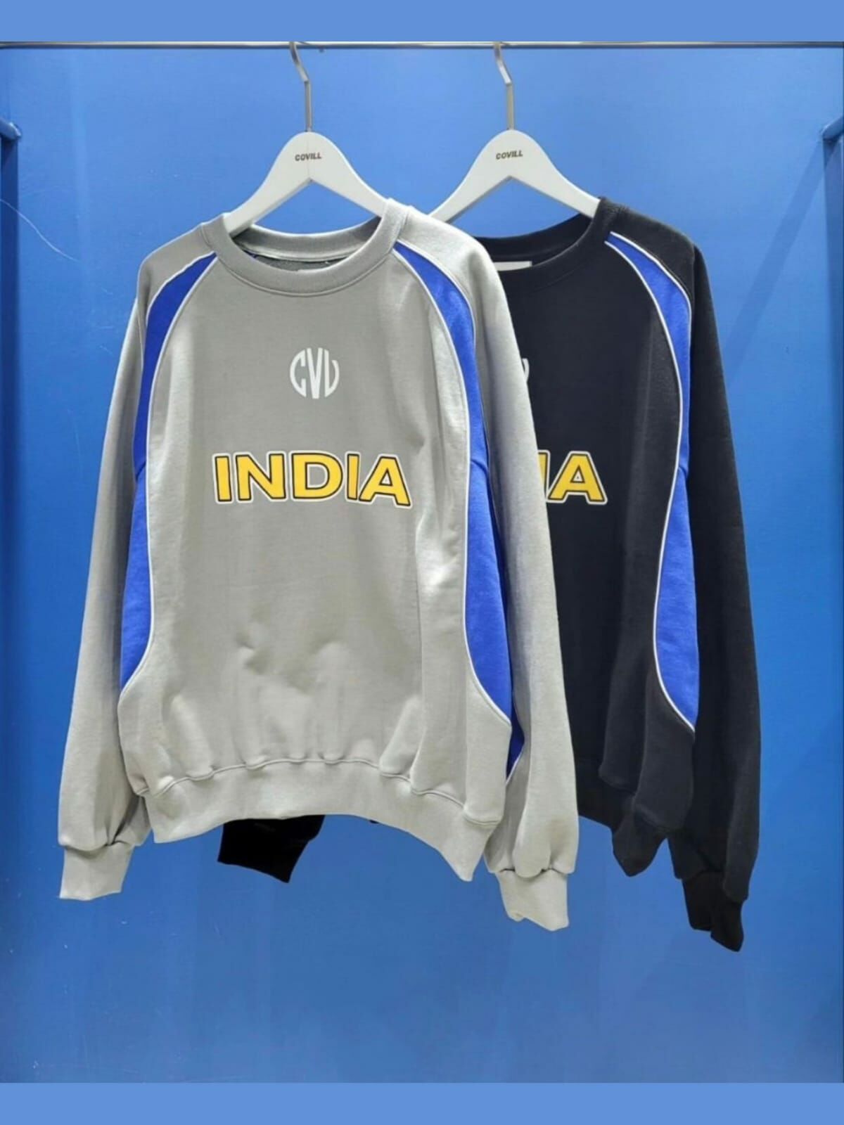 OverSize拼色英文字衛衣 Covill-024T