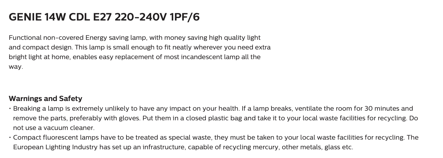 飛利浦 GENIE 14W 節能燈