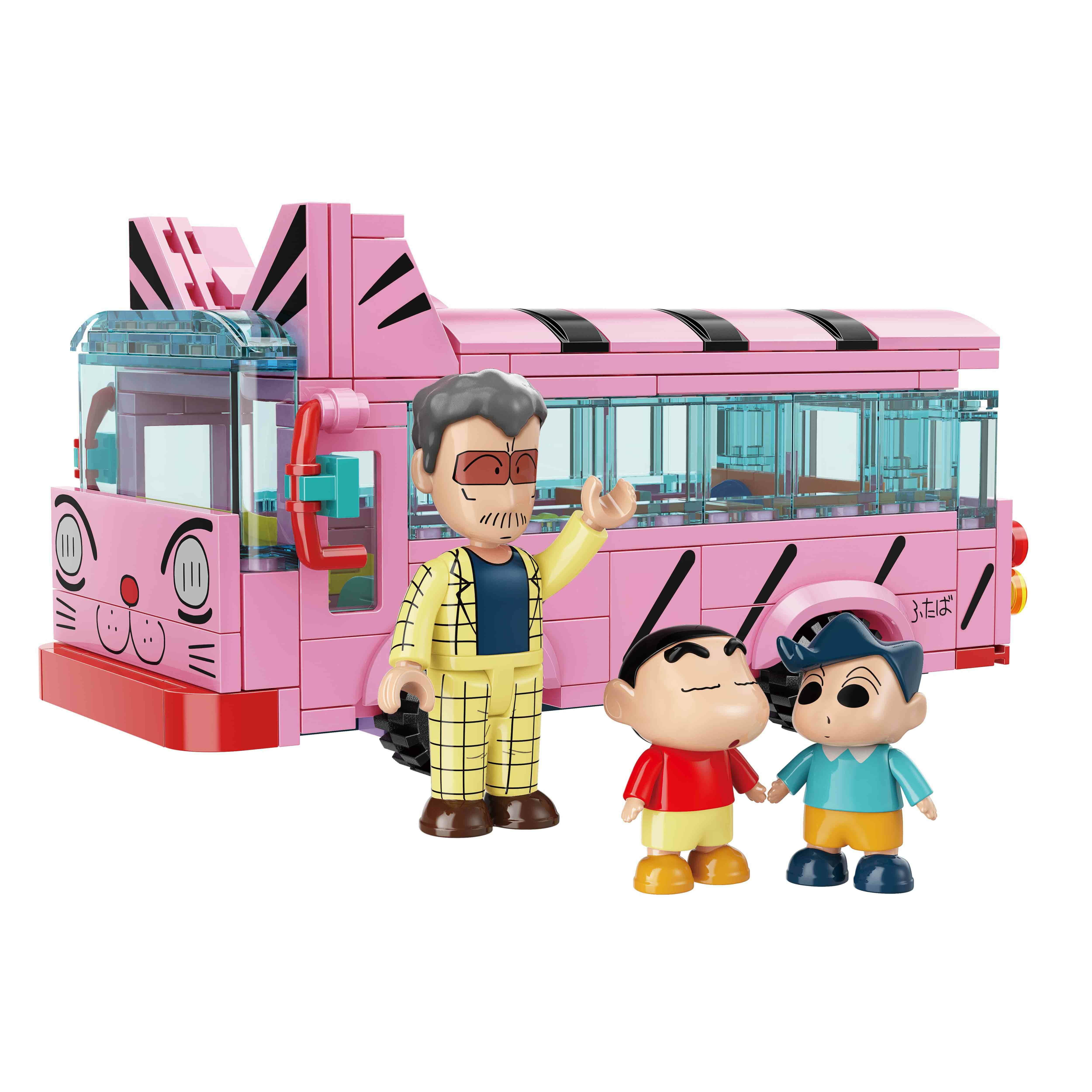 蠟筆小新 貓咪校巴造型積木