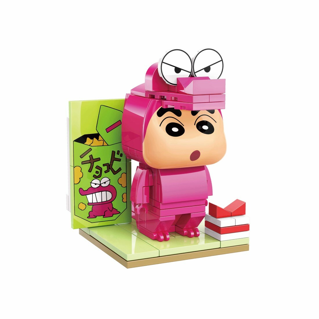 蠟筆小新 新之助鱷魚山先生造型積木