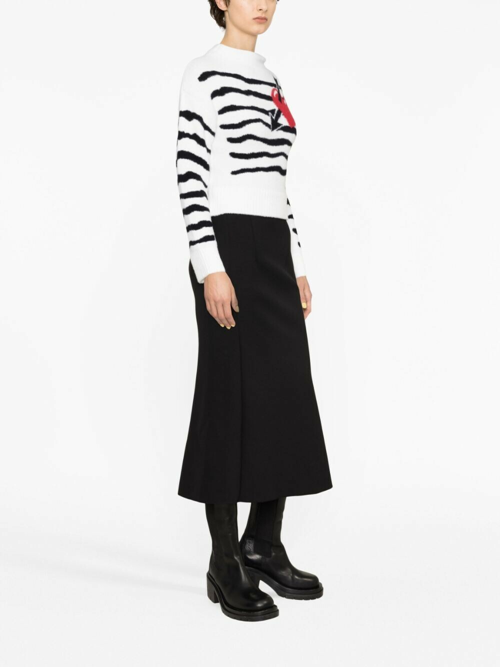 PHILOSOPHY愛心穿劍短毛衣(白)