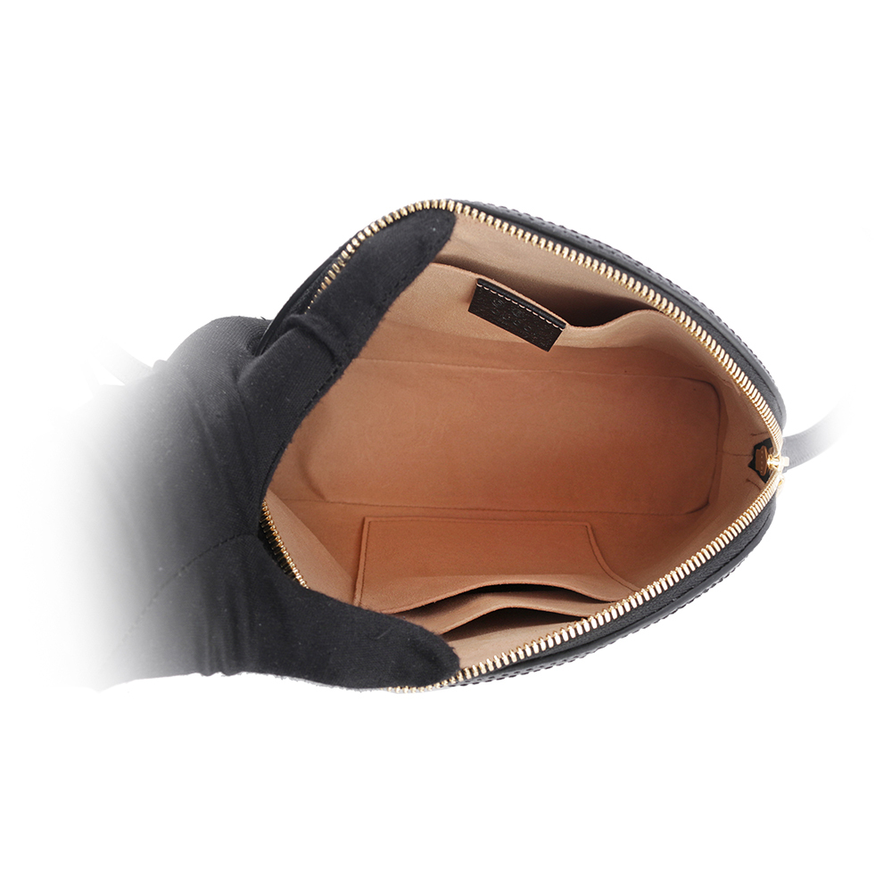 【GUCCI】GG Ophidia 綠紅織帶牛皮貝殼包(黑色) 719881 DJ2DG 1060