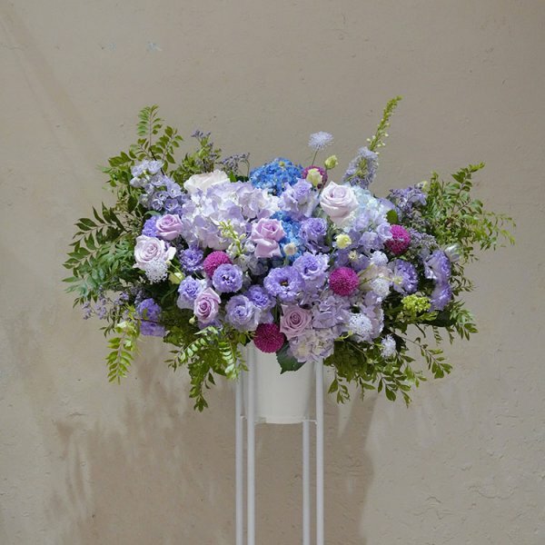 Very Peri・藍紫系鮮花高架花籃 開幕花籃