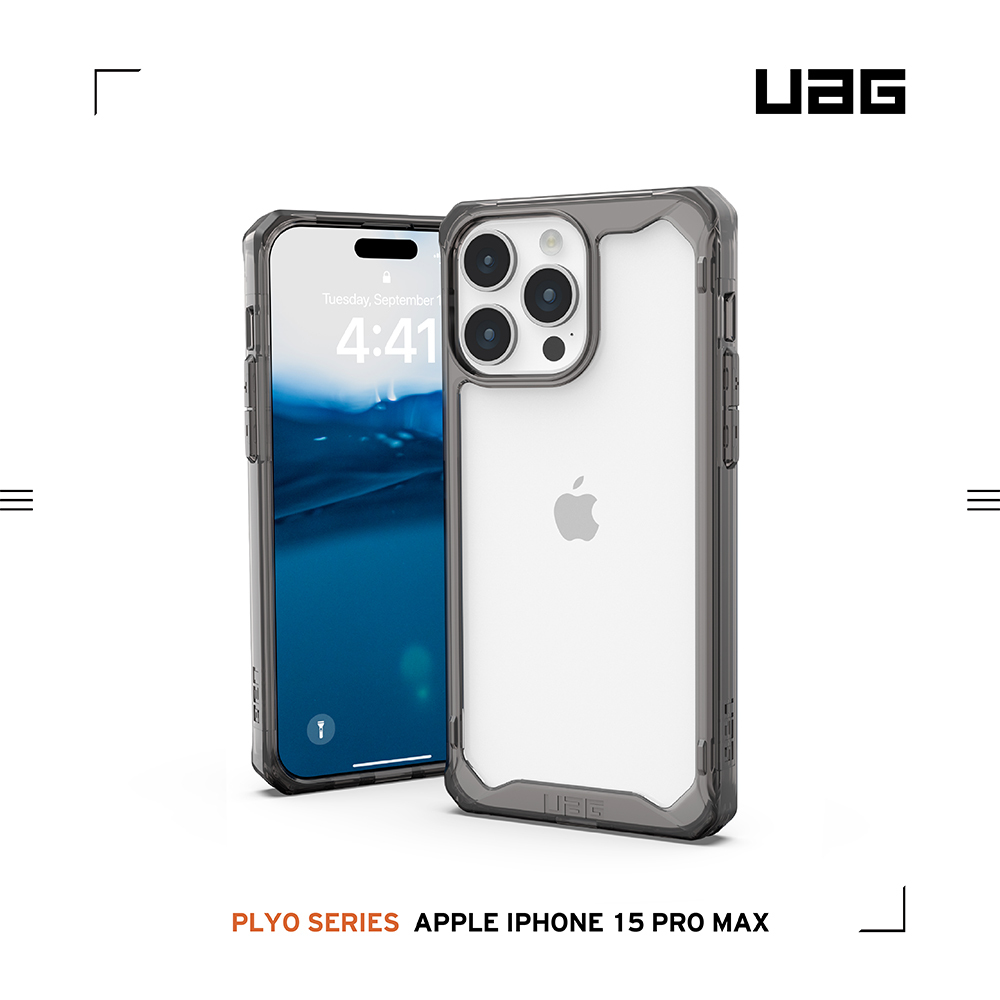 UAG  iPhone15 Pro Max (6.7")  美國軍規全透耐衝擊保護殼 (2色)