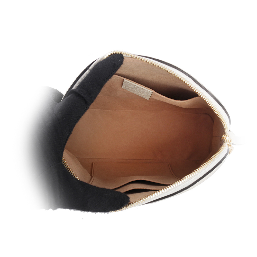 【GUCCI】GG Ophidia 藍紅織帶牛皮貝殼包(白色) 719881 DJ2DG 8454