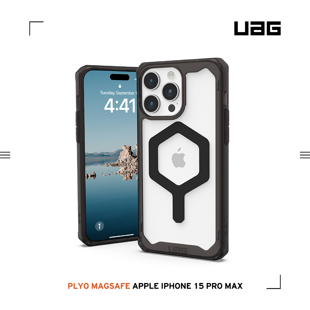 UAG  iPhone15 Pro Max (6.7")  美國軍規全透MagSafe耐衝擊保護殼 (7色)