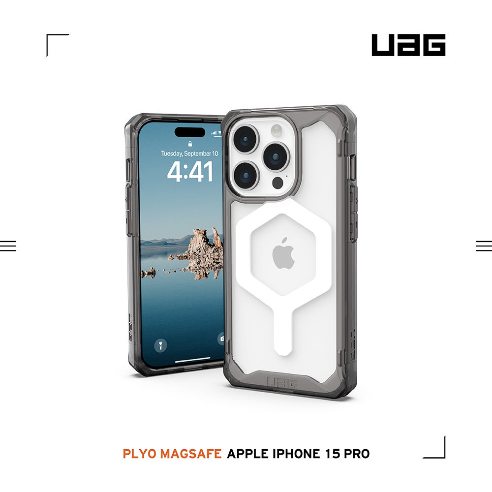 UAG  iPhone15 Pro (6.1")  美國軍規全透MagSafe耐衝擊保護殼 (7色)