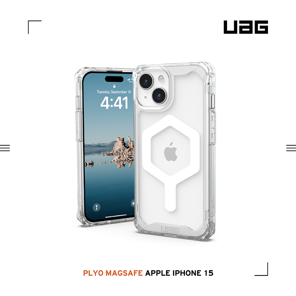 UAG  iPhone15  (6.1")  美國軍規全透MagSafe耐衝擊保護殼 (2色)