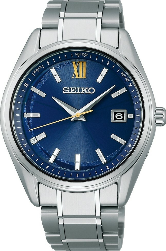 萬年鐘錶 - SEIKO  限量永恆藍太陽能鈦金屬電波男錶  SBTM345J  / 7B72-0AH0B  錶徑39.5MM
