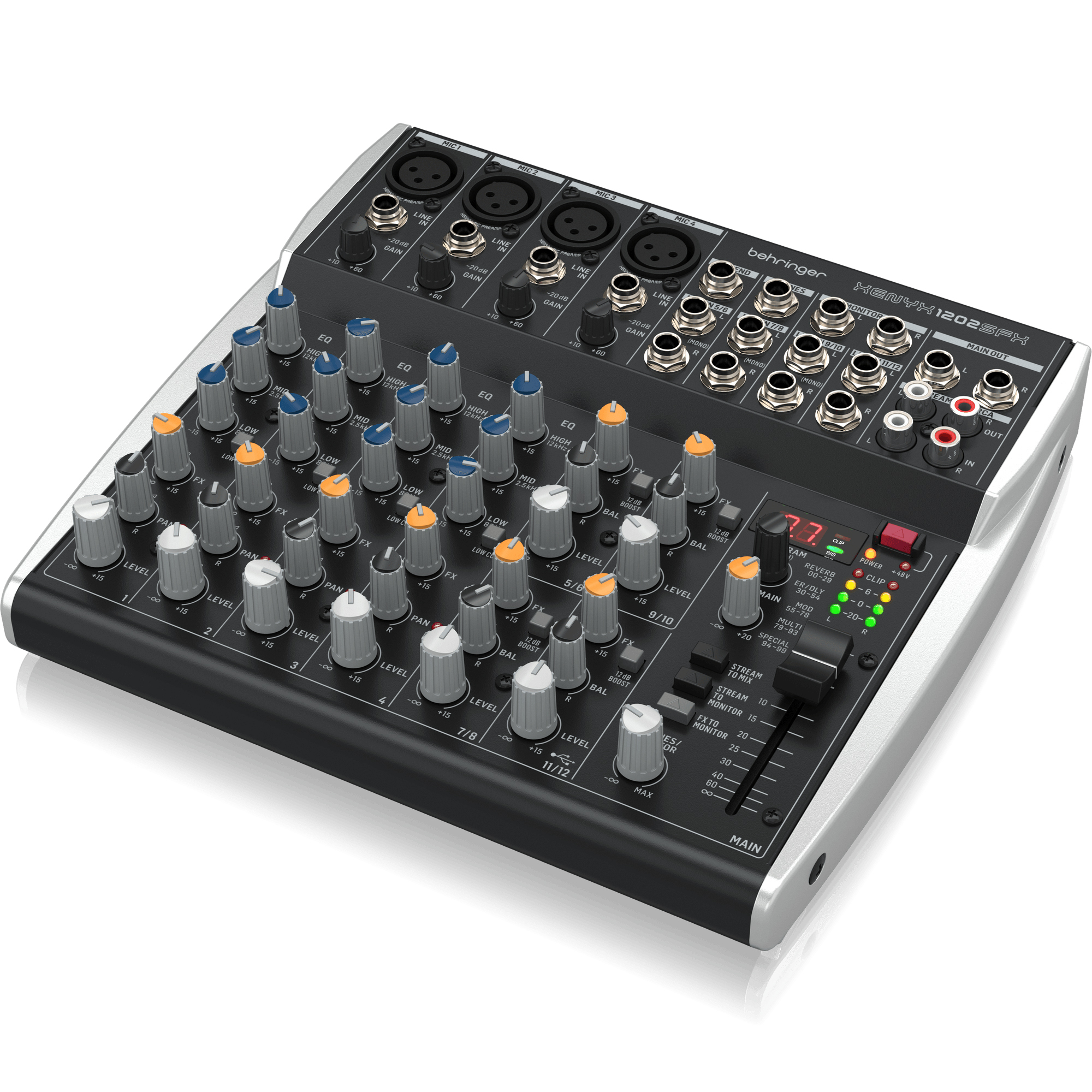 Behringer XENYX 1202SFX Mixer 12軌 類比混音器 USB錄音介面 內建Effects效果器 附變壓器