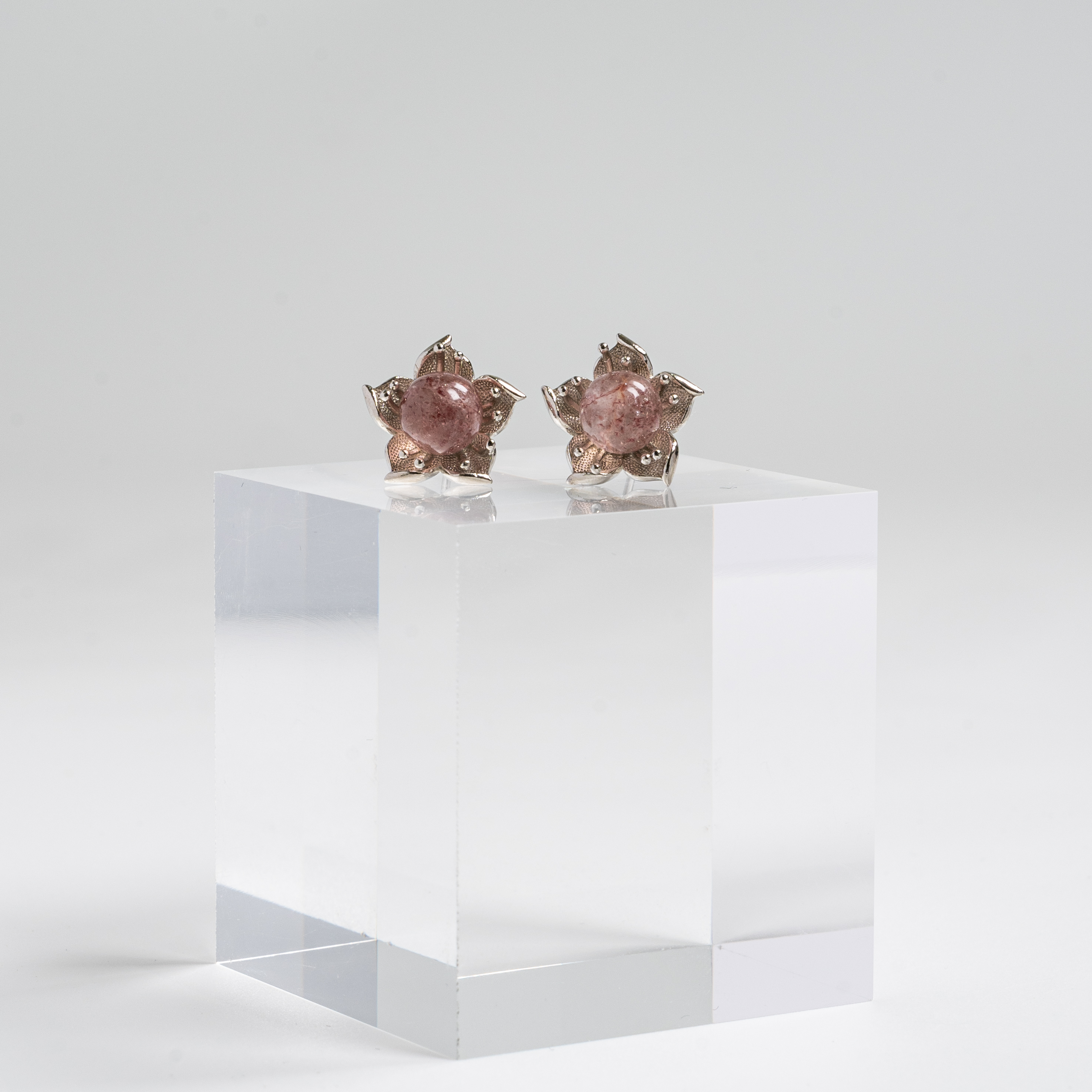 【草莓晶】花花耳環