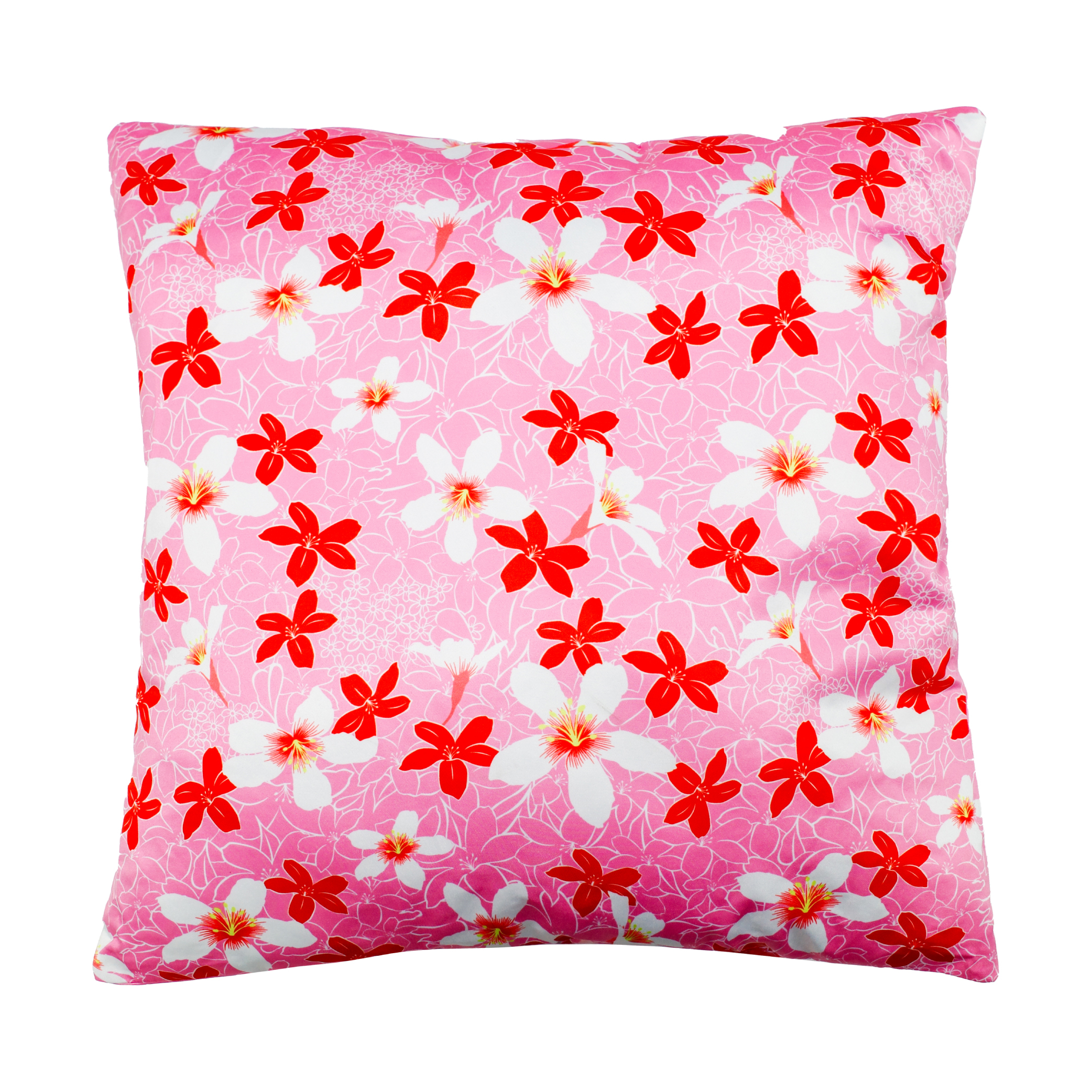 客家方型抱枕《Hakka油桐花》粉紅