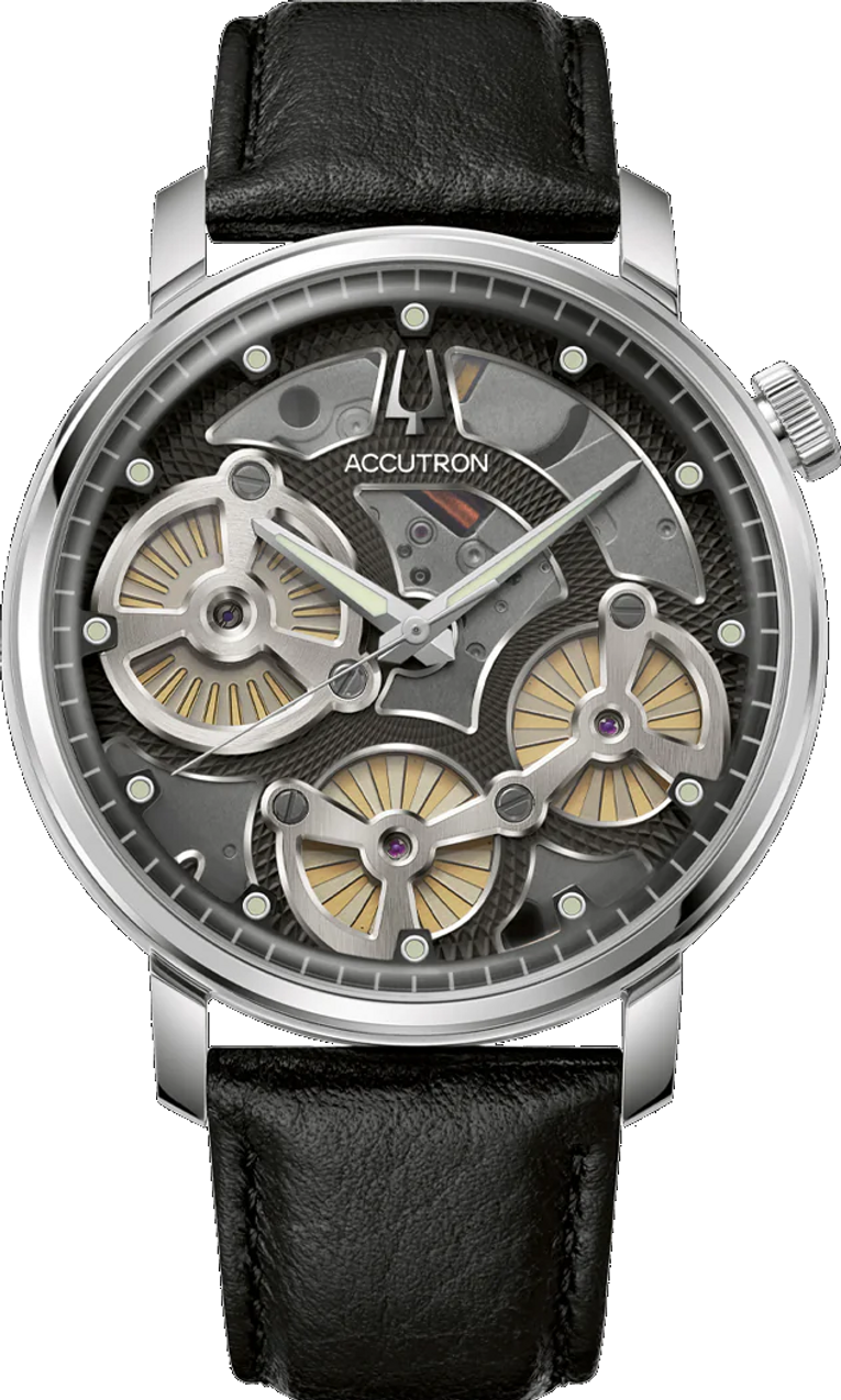 萬年鐘錶 - BULOVA 寶路華 Spaceview Evolution 系列 獨家靜電能摩打 Accutron音叉錶  26A210A  錶徑 43.5MM