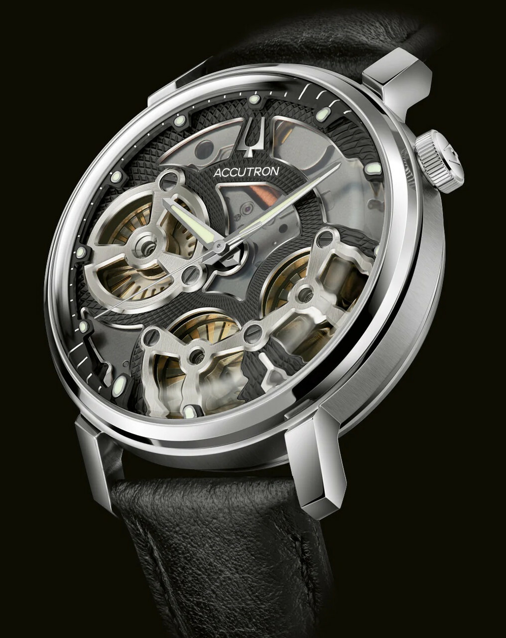 萬年鐘錶 - BULOVA 寶路華 Spaceview Evolution 系列 獨家靜電能摩打 Accutron音叉錶  26A210A  錶徑 43.5MM