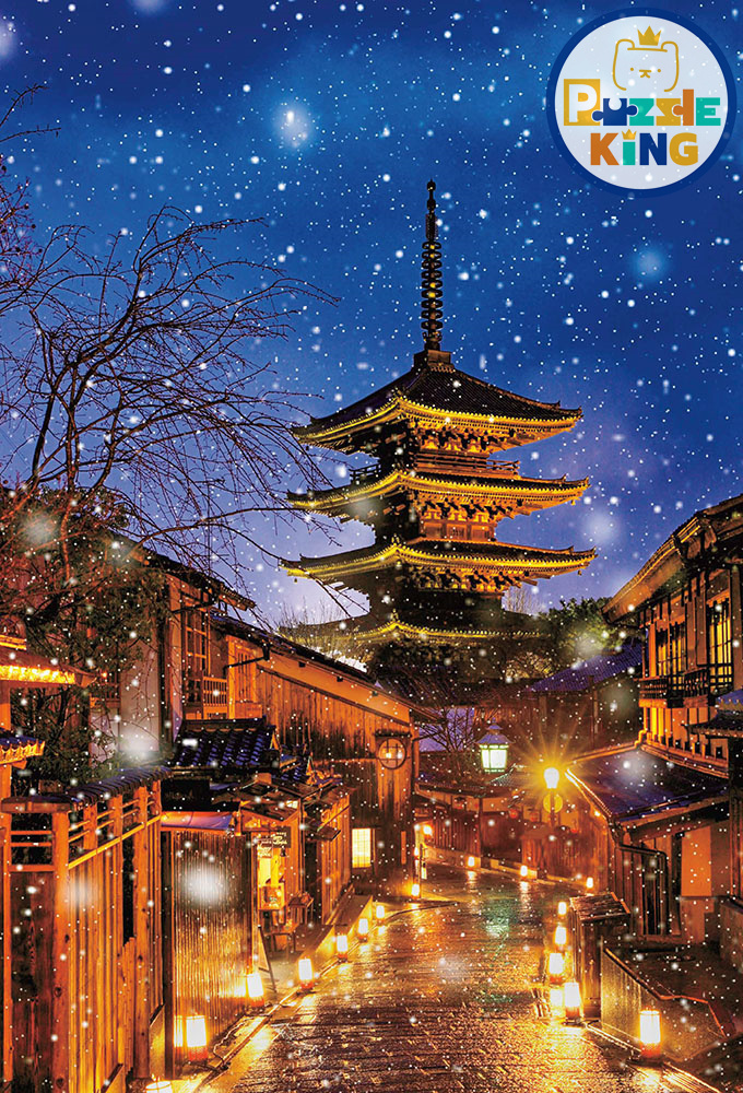 日本風景-白雪皚皚的八坂塔