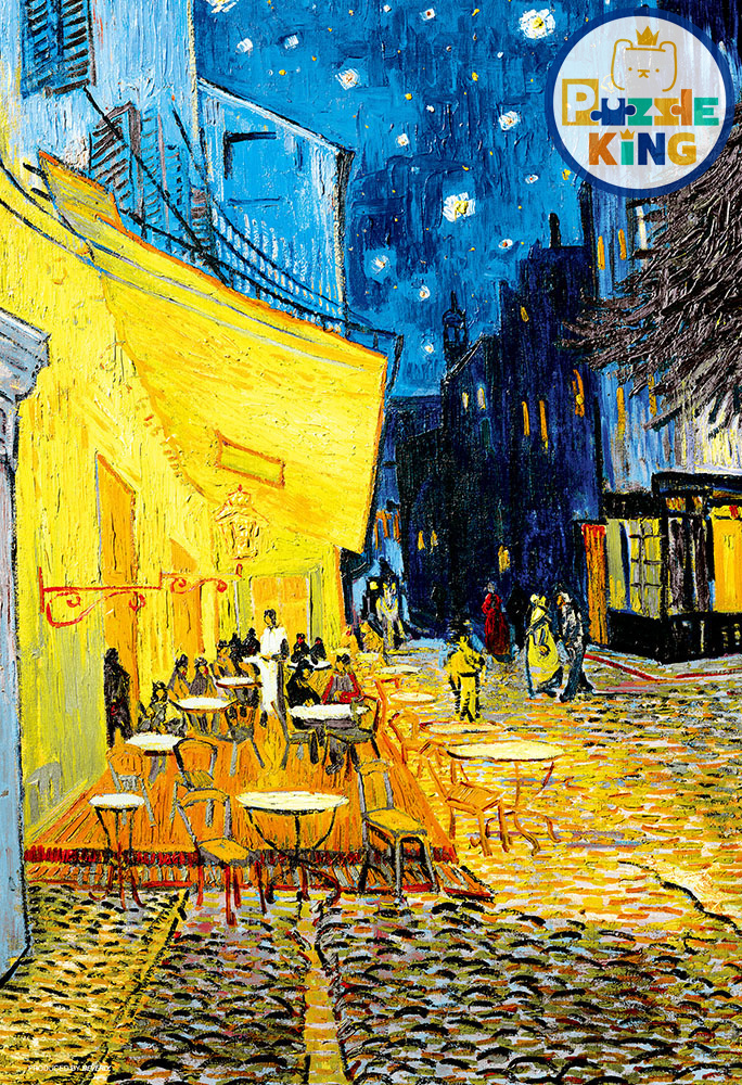 名畫-晚上的咖啡廳露台