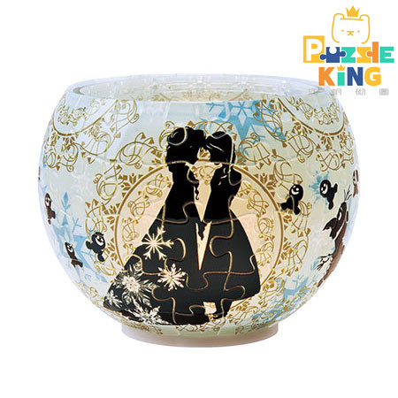 燈罩拼圖剪影 -Anna & Elsa (立體燈) (透明樹脂)