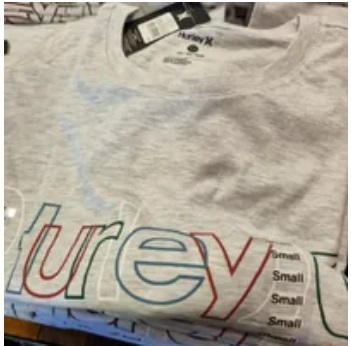 [S] HURLEY CROSSOVER JERSEY SS GRAPHIC TEE,LIGHT HEATHER GREY, HFA22VMT05124-039 (SHL23)