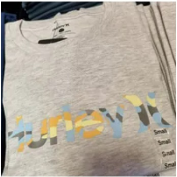 [S] HURLEY CAMO ONE & ONLY JERSEY SS GRAPHIC TEE,LIGHT HEATHER GREY, HSP23VMT06459-039 (SHL24)