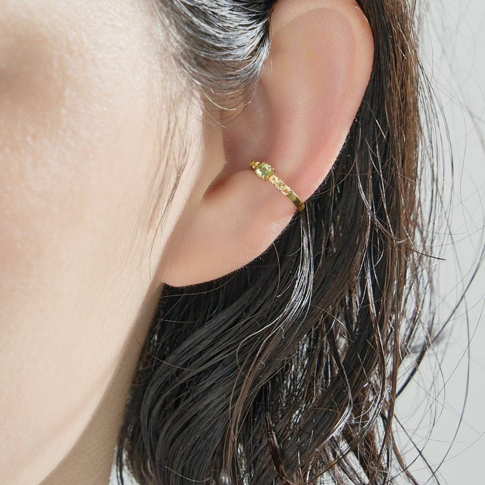 【me.luxe】SV橄欖石黃晶耳骨夾(單只)