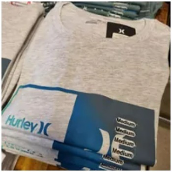 [S] HURLEY DOUBLE UP JERSEY SS GRAPHIC TEE,LIGHT HEATHER GREY, HFA23VMT07637-039 [FINAL SALE] (SHL27)