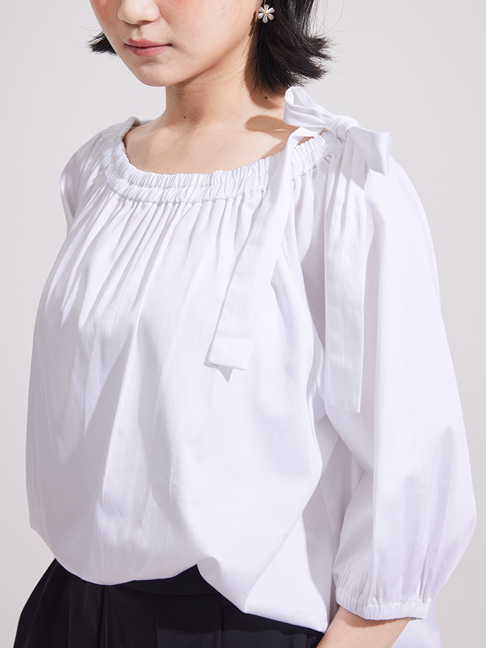 林子鳥兒雙穿七分袖上衣-小白鷺