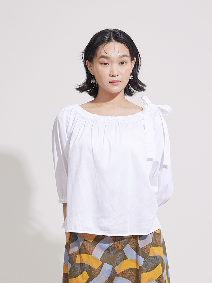 林子鳥兒雙穿七分袖上衣-小白鷺