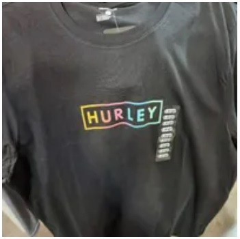[S] HURLEY BOXED LOGO JERSEY SS GRAPHIC TEE,BLACK, HFA22VMT05121-001 (SHL35)