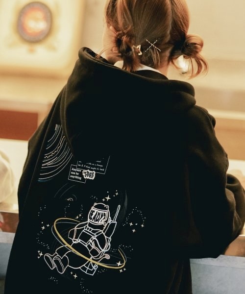 <預購>韓國WV PROJECT電繡太空寶寶🧑‍🚀刷毛帽T